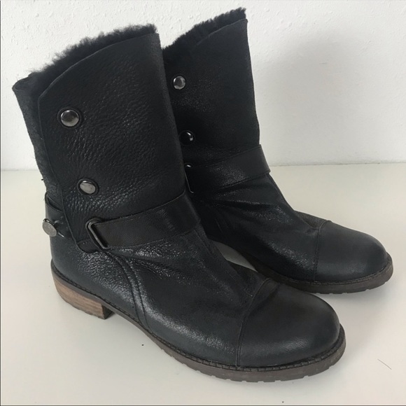 Matt Bernson Tundra Shearling Black Boots 10 - Picture 1 of 11